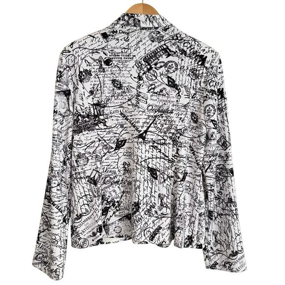 Joseph Ribkoff Statement City Print Blazer Jacket Black White Women’s Size 12 - Picture 4 of 9